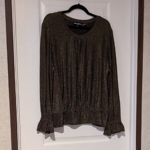Karl Lagerfeld Banded Bottom Shimmer Top, XL